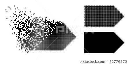 Fragmented and Halftone Dotted Direction Right Glyph Fragmented and Halftone Dotted Direction Right Glyph 81776270