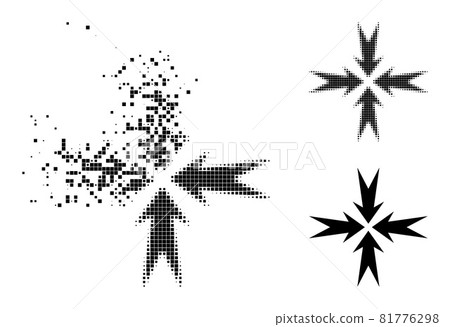 Dissolved and Halftone Pixelated Compression Arrows Icon Dissolved and Halftone Pixelated Compression Arrows Icon 81776298