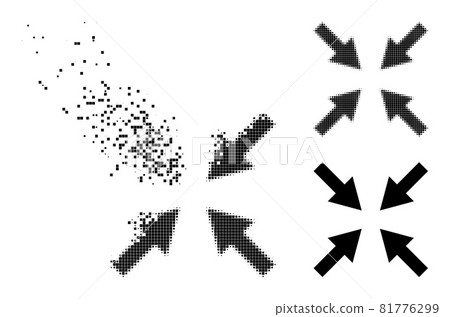 Burst and Halftone Pixel Compress Arrows Icon Burst and Halftone Pixel Compress Arrows Icon 81776299
