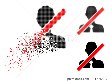 Dispersed and Halftone Pixel Closed Clerk Glyph Dispersed and Halftone Pixel Closed Clerk Glyph 81776307