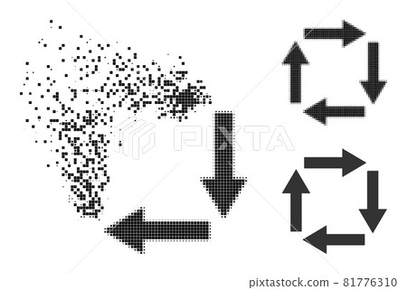 Moving and Halftone Dot Circulation Arrows Icon Moving and Halftone Dot Circulation Arrows Icon 81776310
