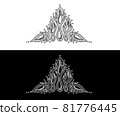 Flame-shaped tiara - hand-drawn line illustration_036 81776445
