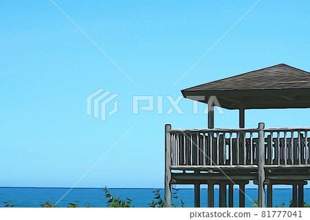 Pastel-toned "Summer Okhotsk Sea and Observatory" illustration image Pastel-toned "Summer Okhotsk Sea and Observatory" illustration image 81777041