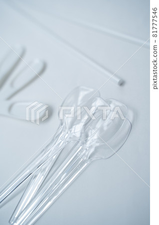 Disposable plastic spoons and straws Disposable plastic spoons and straws 81777546