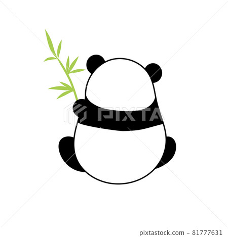 Panda, back view, bamboo 81777631