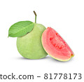 Pink Guava fruit isolated on white background 81778173