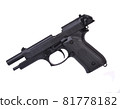 semi automatic 9 m.m handgun pistol isolated on white background 81778182