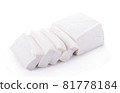 tofu cheese on white background 81778184