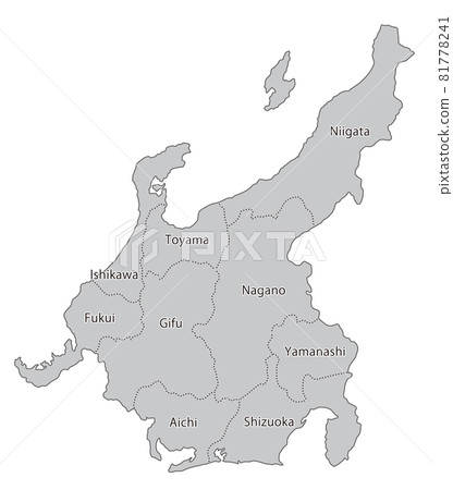 map of japan, Chūbu region, geography - Stock Illustration [81778241 ...