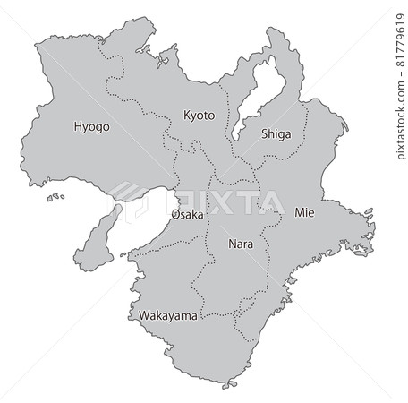 Japan regional divisions ＿ Kinki ＿ English prefecture names ＿ gry 81779619