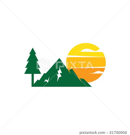landscape pines tree mountain vector illustration design 81780008