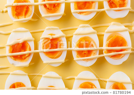 Boiled eggs with mayonnaise 81780194