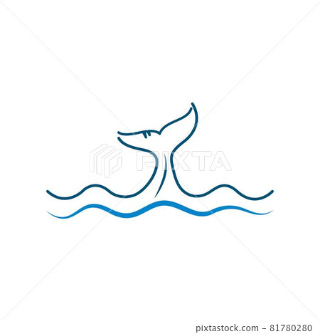 whale tail line art icon vector illustration design whale tail line art icon vector illustration design 81780280