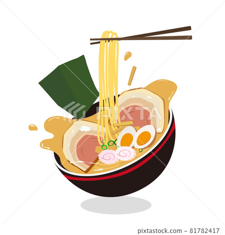 Japanese ramen noodle illustration.  81782417
