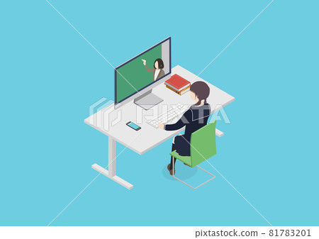 Illustration material for online classes and home learning Illustration material for online classes and home learning 81783201