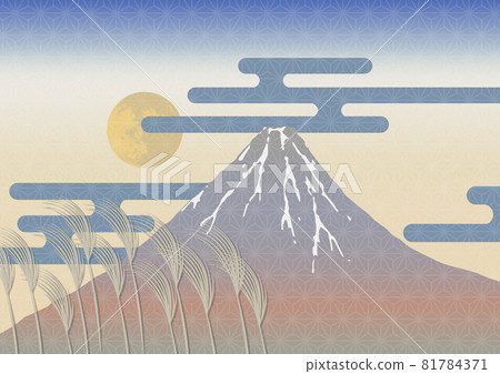 富士山和日本芒草，富士山和日本芒草 81784371