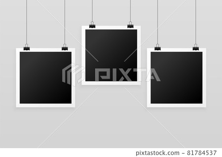 three hanging photo frames background three hanging photo frames background 81784537