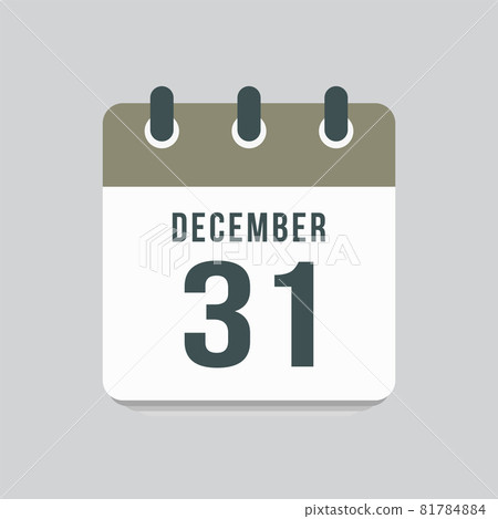 Icon day date 31 December, template calendar page Icon day date 31 December, template calendar page 81784884