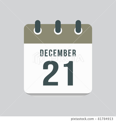 Icon day date 21 December, template calendar page Icon day date 21 December, template calendar page 81784913