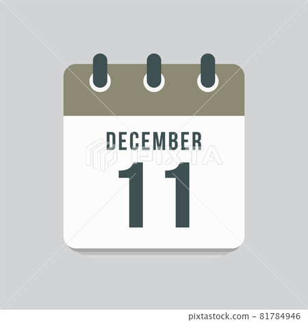 Icon day date 11 December, template calendar page Icon day date 11 December, template calendar page 81784946