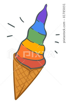 Rainbow ice cream, colorful gelato from gelateria Rainbow ice cream, colorful gelato from gelateria 81785031