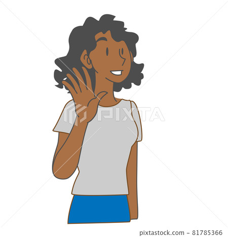 African woman waving African woman waving 81785366