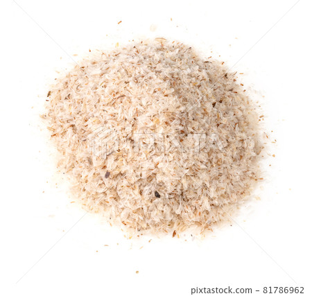 pile of Psyllium husk closeup on white background pile of Psyllium husk closeup on white background 81786962