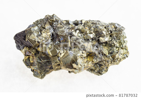 raw crystalline pyrite stone on white raw crystalline pyrite stone on white 81787032
