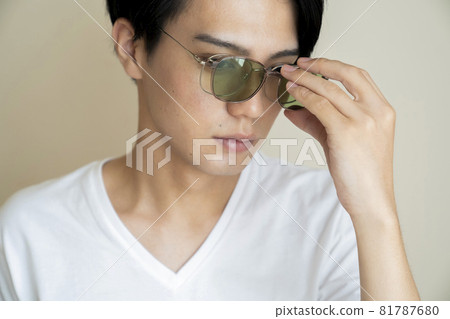 2way sunglasses and male portrait 2way sunglasses and male portrait 81787680