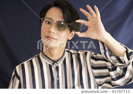 2way sunglasses and male portrait 2way sunglasses and male portrait 81787713