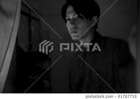 Monochrome portrait of a cool man 81787718