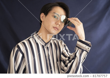 2way sunglasses and male portrait 2way sunglasses and male portrait 81787757