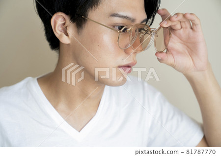 2way sunglasses and male portrait 2way sunglasses and male portrait 81787770