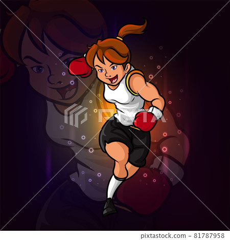 The cute boxing girl esport logo design The cute boxing girl esport logo design 81787958