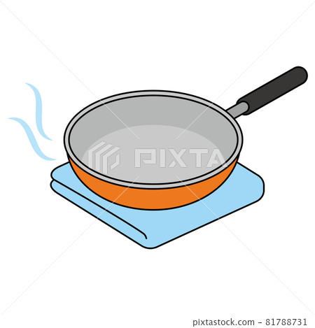 Cool the pan on a damp cloth 81788731