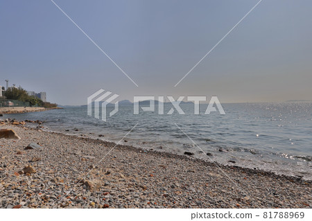 a sandy bay, sunny day at hong kong a sandy bay, sunny day at hong kong 81788969