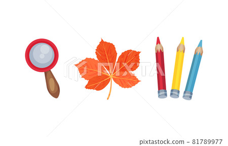 Pencil and Magnifying Glass as Back to School... - Stock Illustration ...