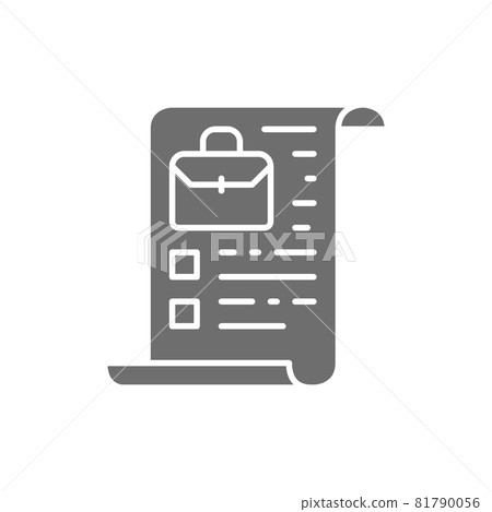 Vector company charter, stocks, portfolio grey icon. 81790056