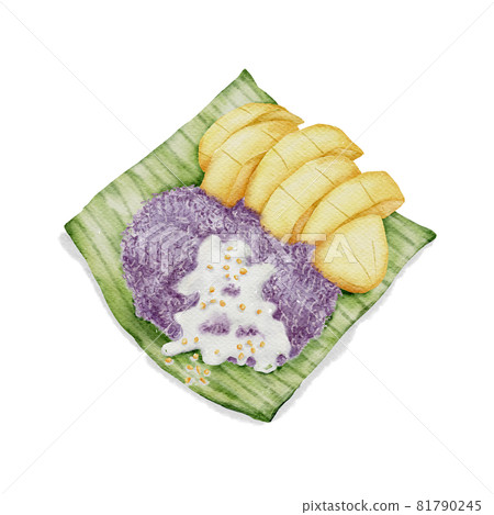 Thai Dessert watercolor hand paint Thai Dessert watercolor hand paint 81790245