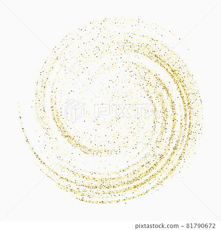 Gold confetti glitters on a white background. Swirl of sparkling particles Spreading texture. Decorative element for design Gold confetti glitters on a white background. Swirl of sparkling particles Spreading texture. Decorative element for design 81790672