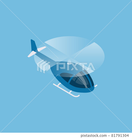 Flying helicopter isometric view 81791304