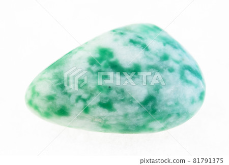 polished amazonite (amazon stone) gem on white 81791375