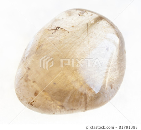 polished Rutilated quartz stone on white polished Rutilated quartz stone on white 81791385