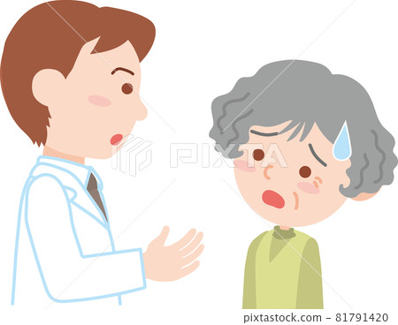 與男醫師的諮詢_焦慮的老年婦女 81791420