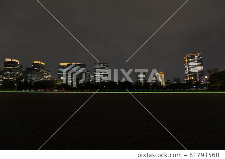 皇宮外苑和丸之內摩天大樓在晚上 皇宮外苑和丸之內摩天大樓在晚上 81791560