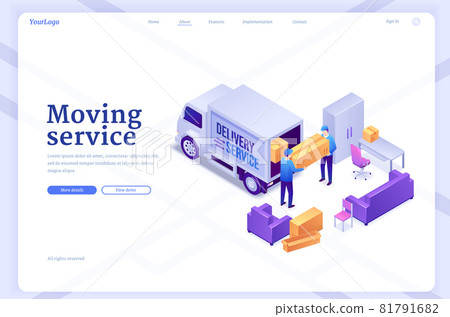 Vector banner of house moving service 81791682
