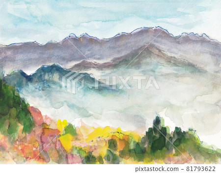 從日本平眺望飯豐山脈【紅葉】10月登山 81793622