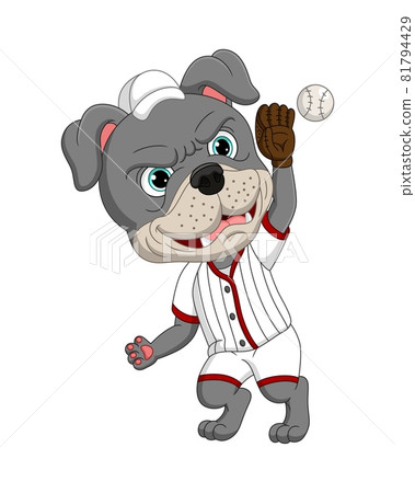 Cartoon bulldog playing a baseball Cartoon bulldog playing a baseball 81794429