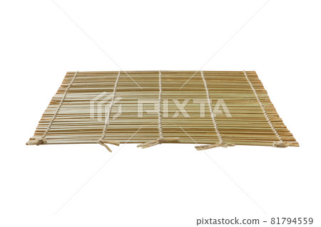 perspective view of isolated placemat for food. Close up of bamboo mat Empty space for your design perspective view of isolated placemat for food. Close up of bamboo mat Empty space for your design 81794559