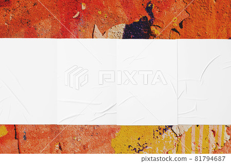 colorful urban wall texture with four wrinkled glued poster templates colorful urban wall texture with four wrinkled glued poster templates 81794687